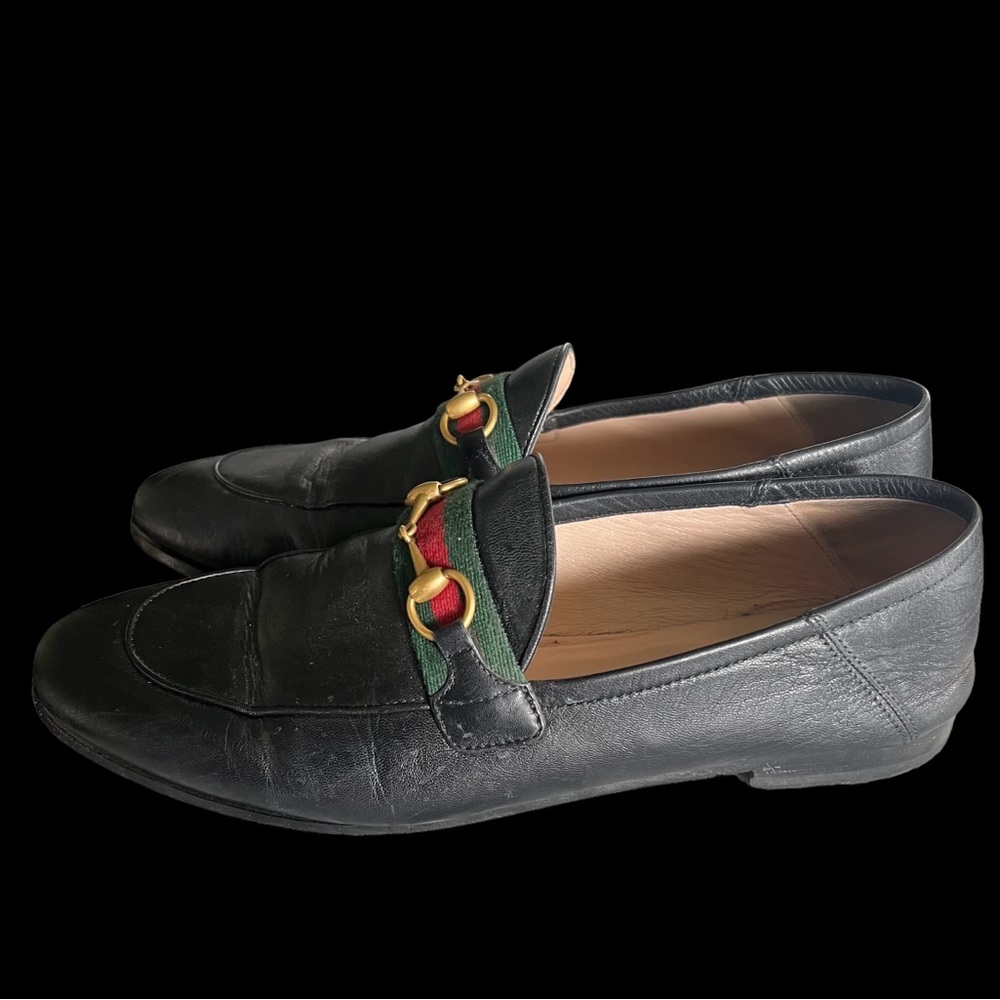 GUCCI Black Brixton Leather Horsebit Loafers